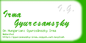 irma gyurcsanszky business card