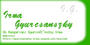 irma gyurcsanszky business card